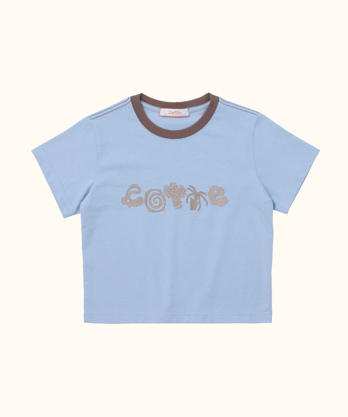 꼬떼(COTTE) 두들가든 크롭 티셔츠(스카이)