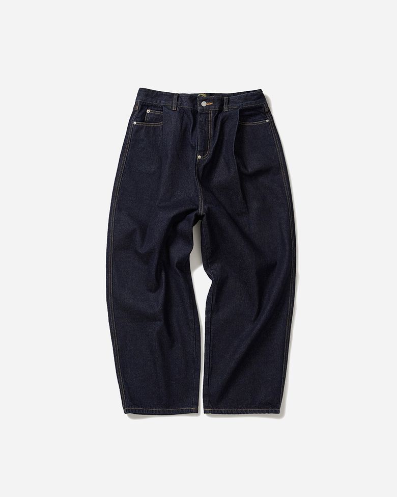 Fold back 4tuck denim pants / Indigo