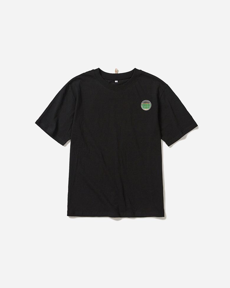 Circle patched half T-shirts / Black