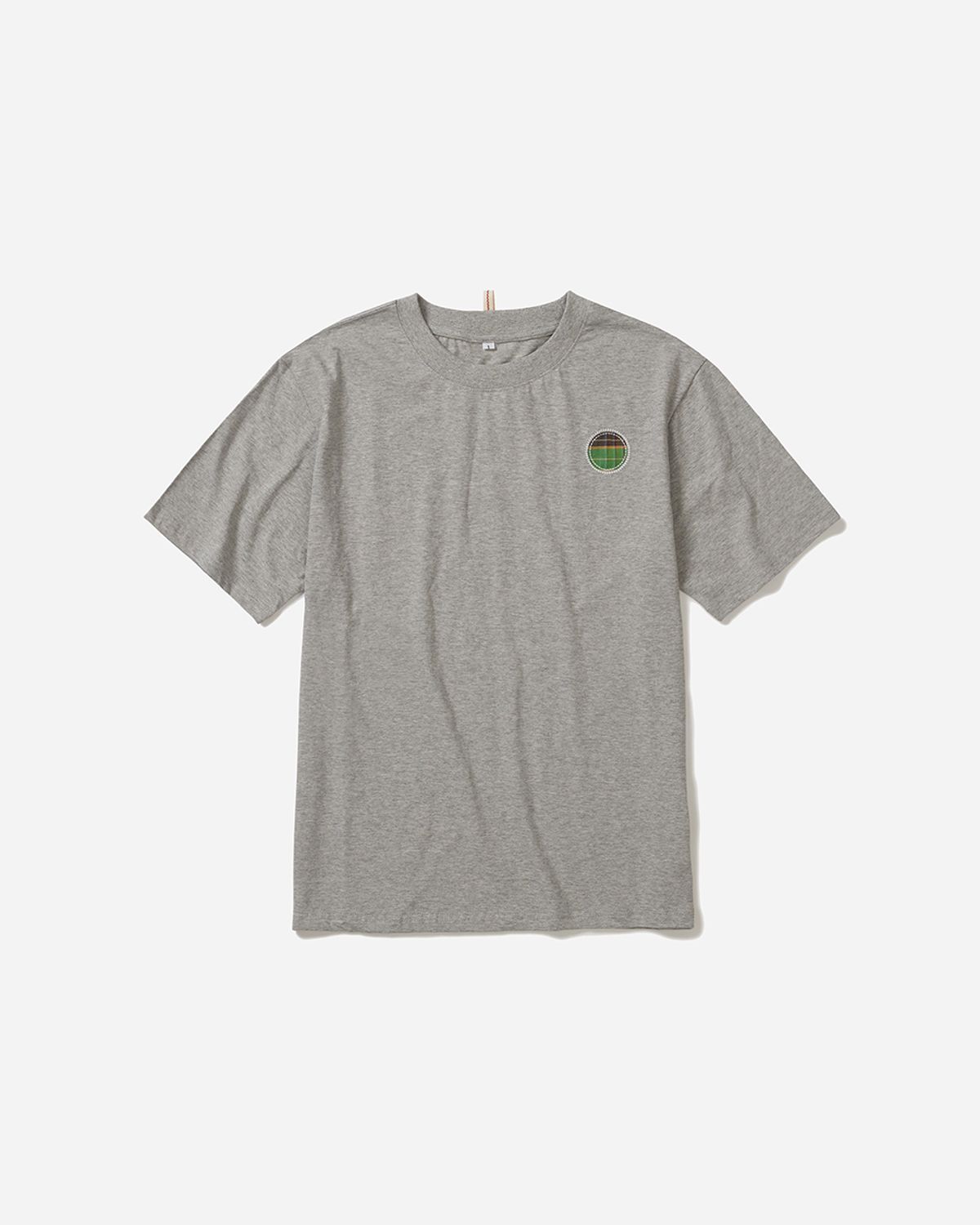 사일런트실러블(SILENTSYLLABLE) Circle patched half T-shirts / Melange gray