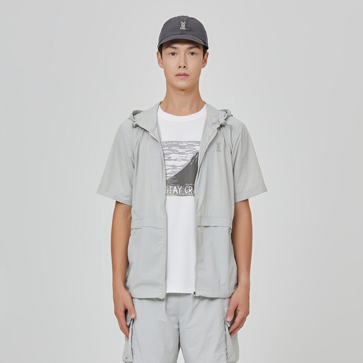 디오디(DOD) 아이스웨이브 후드반팔자켓 남자(L.GREY)