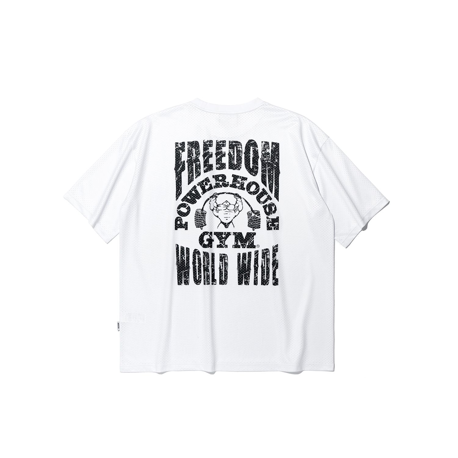☆FREEDOM☆ Powerhouse Overfit T-Shirt White PH24SMTS0120WH MUSINSA | FREEDOM Powerhouse Mesh Overfit T-Shirt (White)