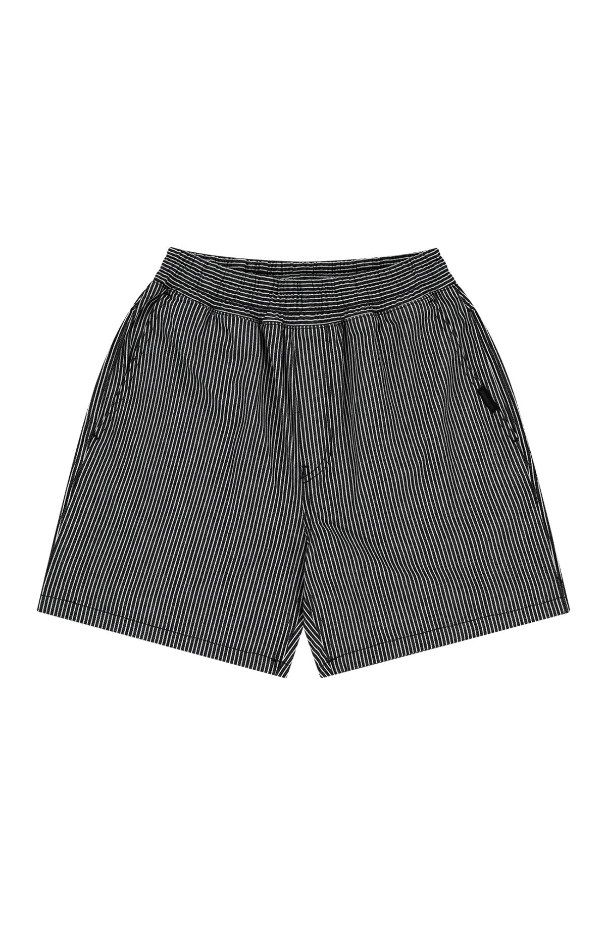메아(MEA) DENIM SHORTS [BLACK STRIPE]