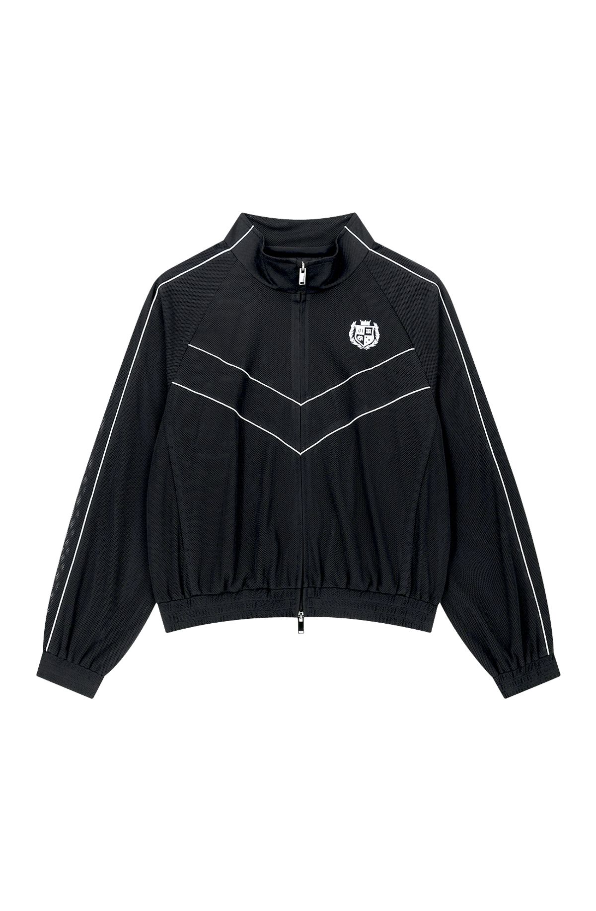 메아(MEA) MESH PIPING TRACK JACKET [BLACK]
