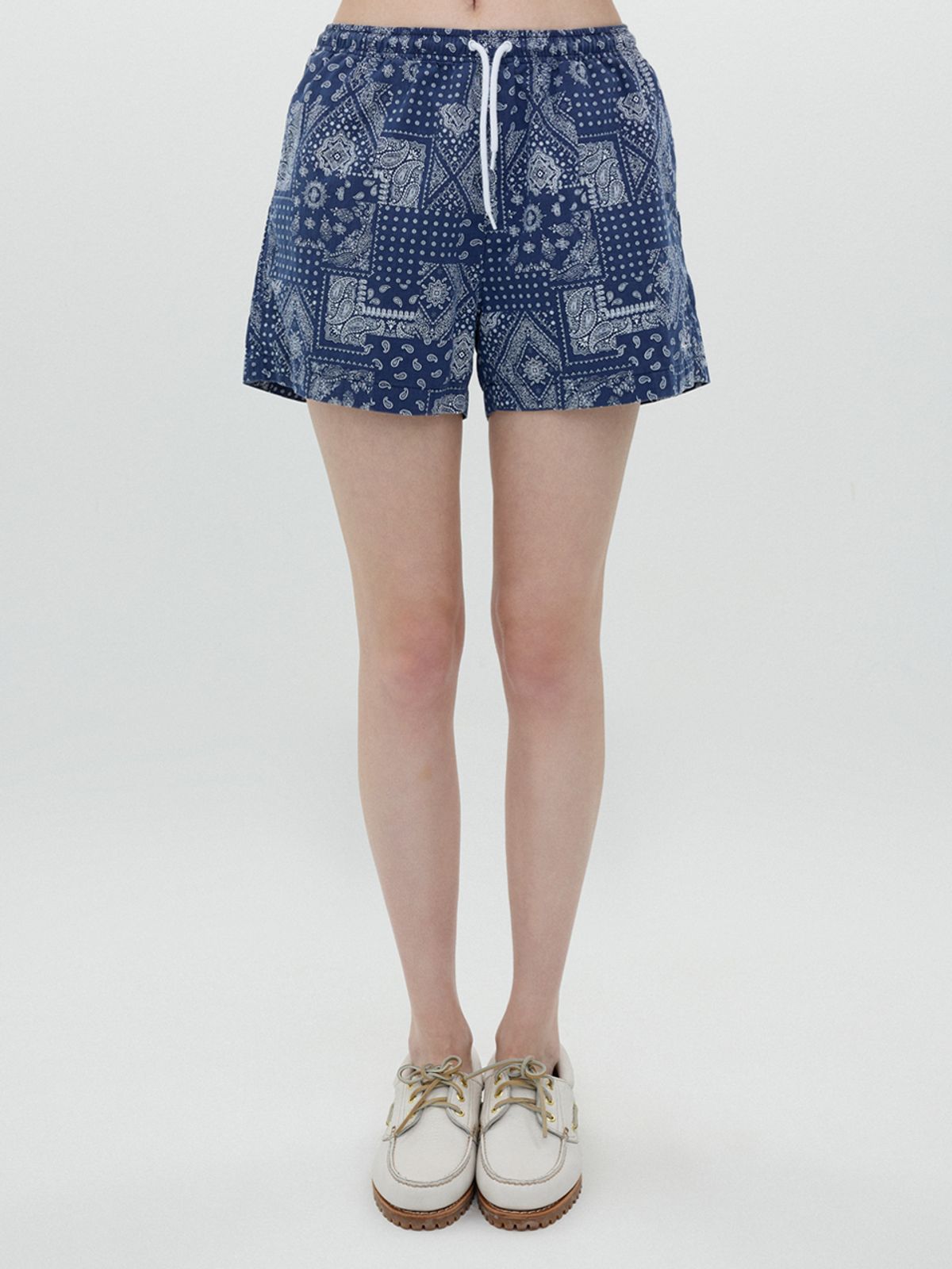 클로브(CLOVE) [25SS clove] Paisley Pattern Shorts (Navy)