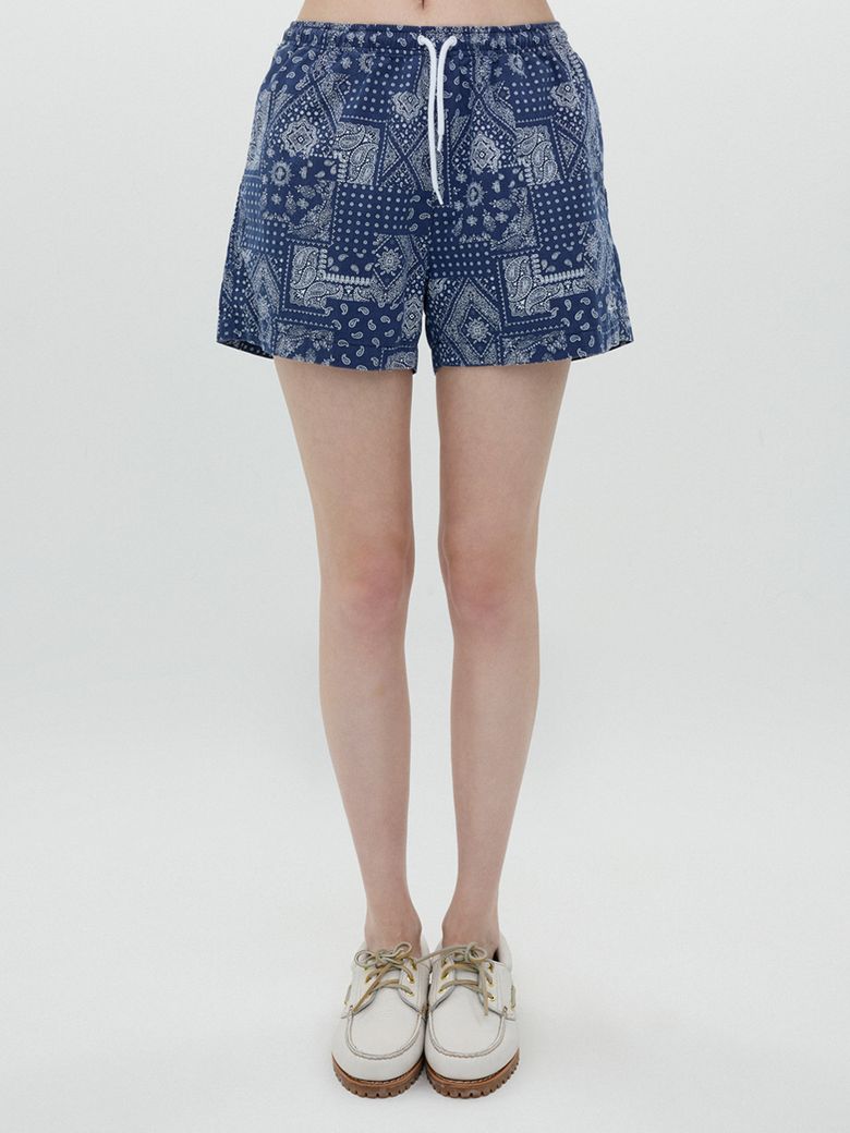 [25SS clove] Paisley Pattern Shorts (Navy)