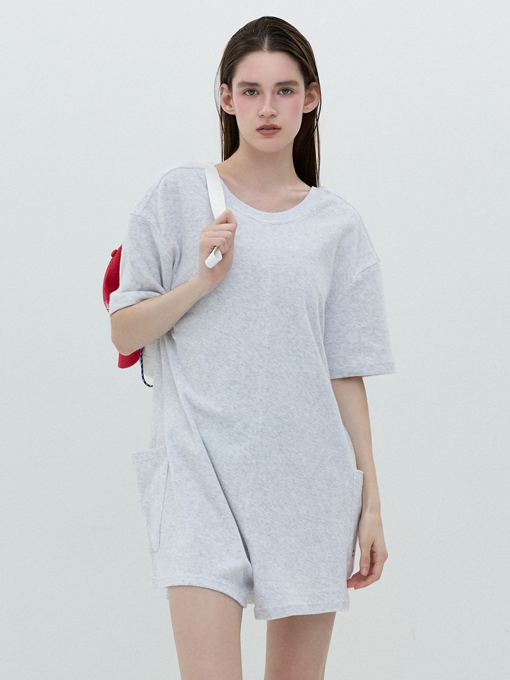 [25SS clove] Terry Romper (Light Grey)