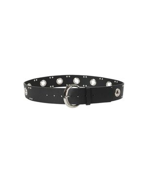 EYELET LEATHER BELT [Black]