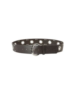 EYELET LEATHER BELT [Dark Brown]