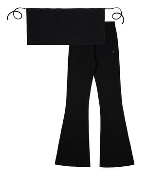 [SET] DGDP 부츠컷 라인 팬츠+레이어드 랩스커트 2colors