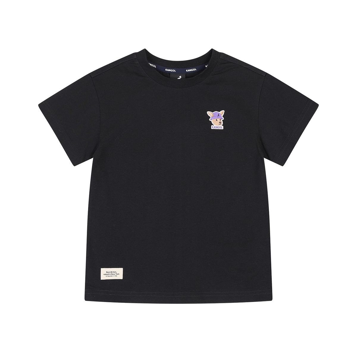 캉골키즈(KANGOL KIDS) 루 심볼 패치 숏 슬리브 티셔츠 RB 0003 블랙