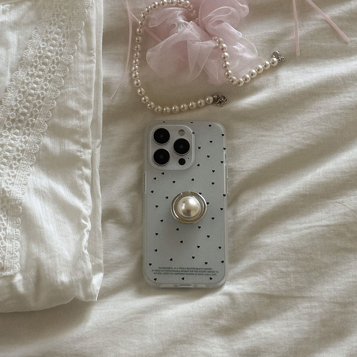 메이드모먼(MADEMOMENT) dotty love 디자인 [반투명 폰케이스]