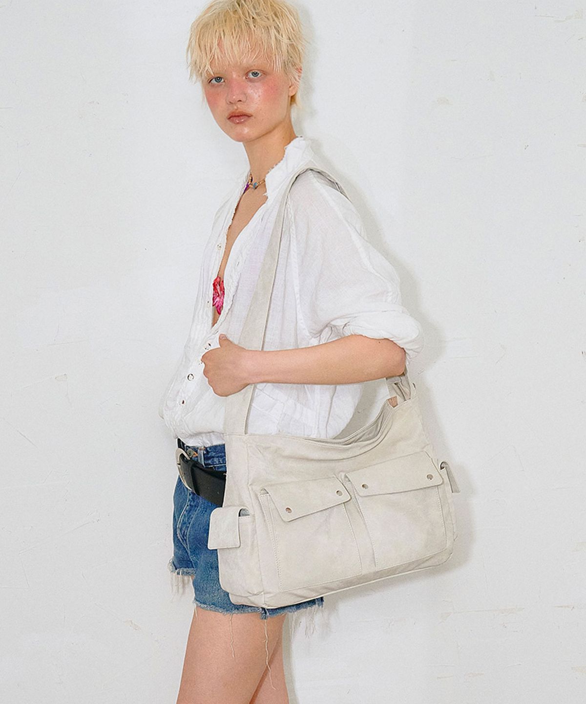 샌드뮤지엄(SAND MUSEUM) FATIGUE CROSS BAG [Ivory]