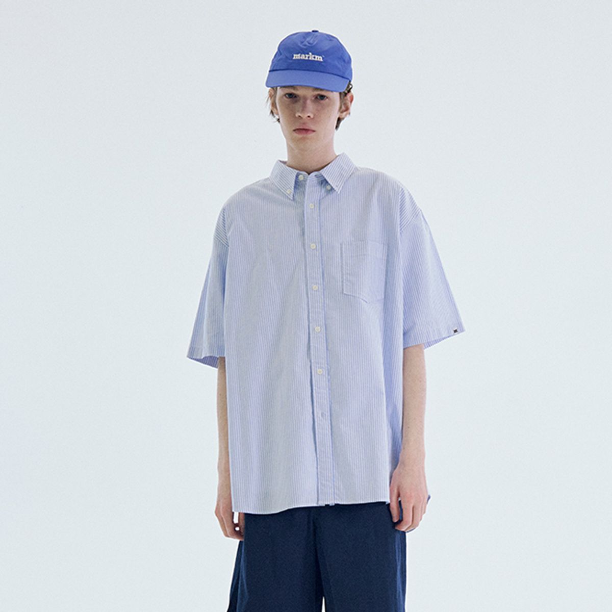 마크엠(MARKM) 옥스퍼드 스트라이프 빅핏 셔츠 (MIBAC5506)