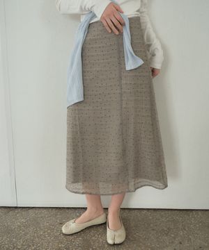 도트 시스루 레이어드 스커트_CTS609(그레이)