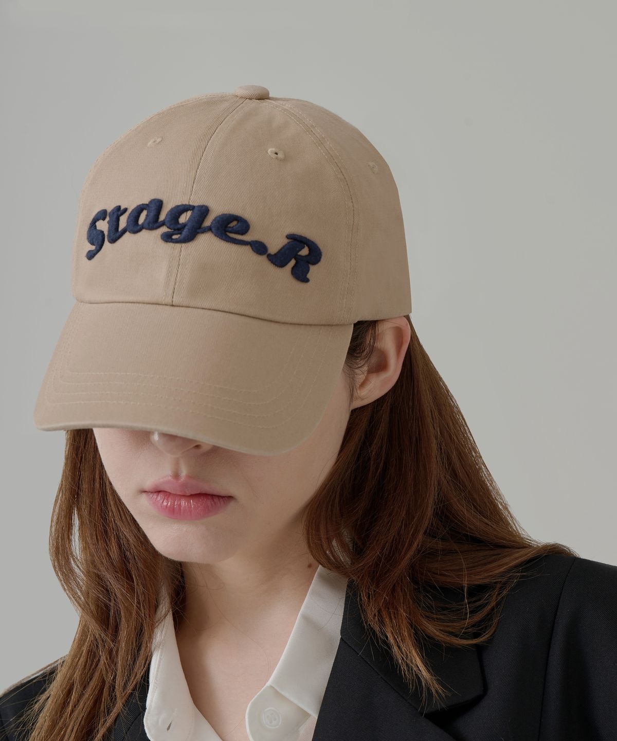 스테이지알(STAGE.R) 볼륨 로고 워싱 볼캡 [베이지]