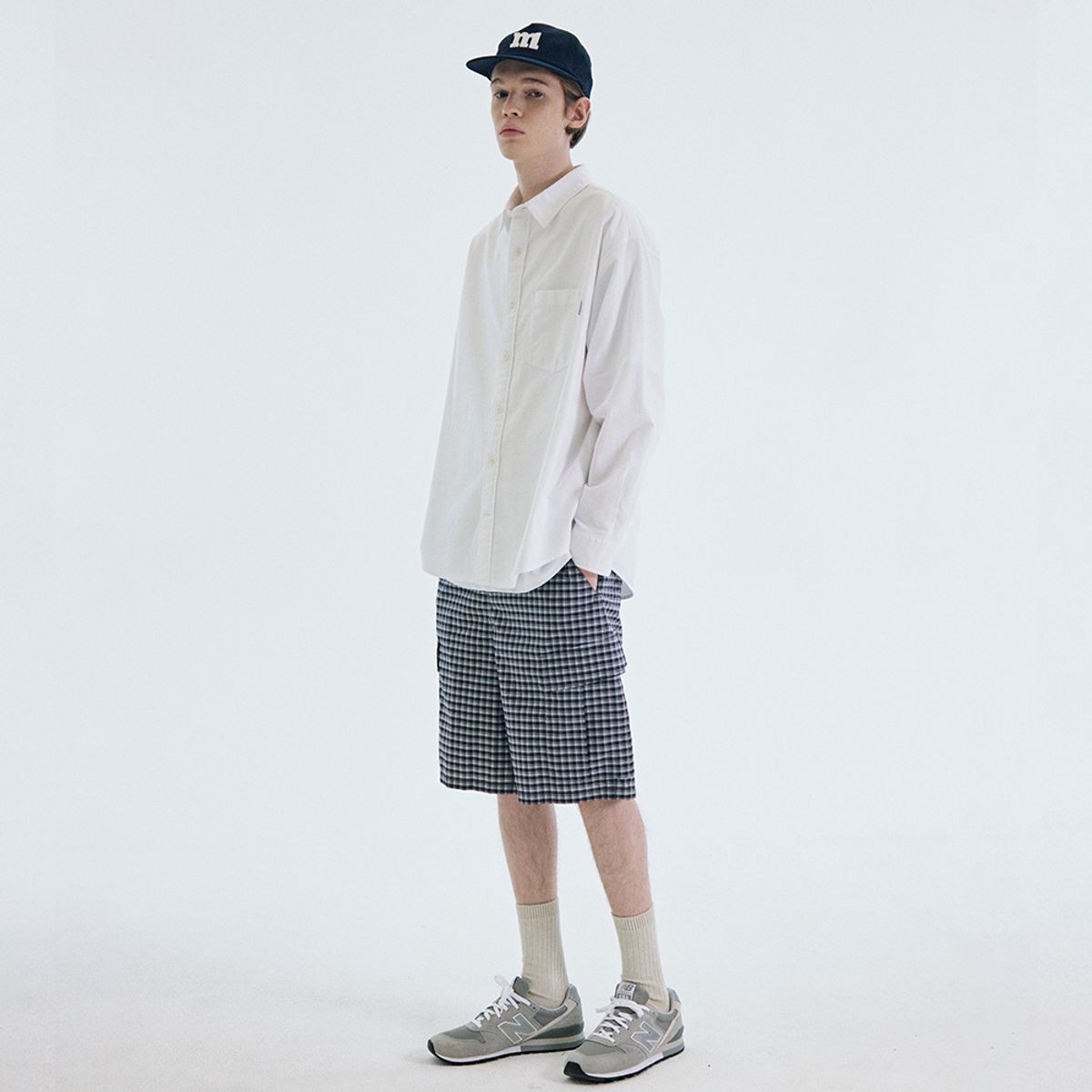 마크엠(MARKM) 체크 카고 숏츠 (MIFAC4533)