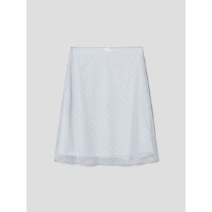 체크 미디스커트  스카이 블루