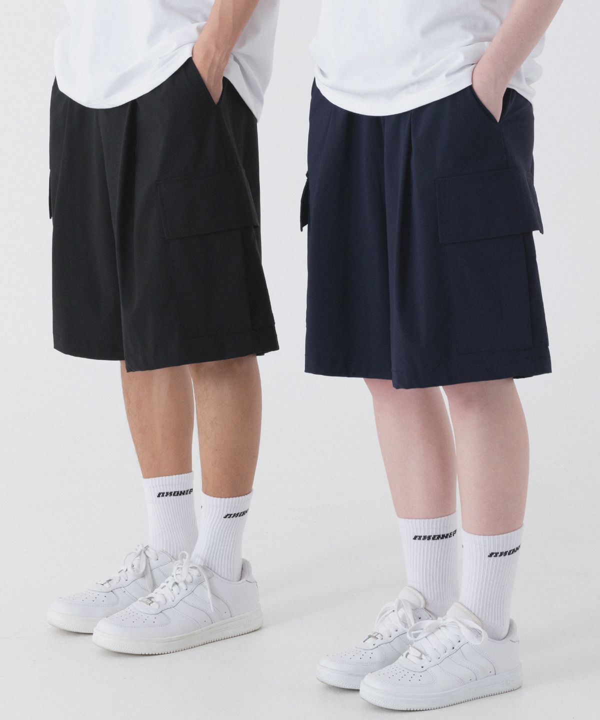 피아네르(PIANER) [2 PACK] 쿨 스판 카고 버뮤다팬츠 (2color)