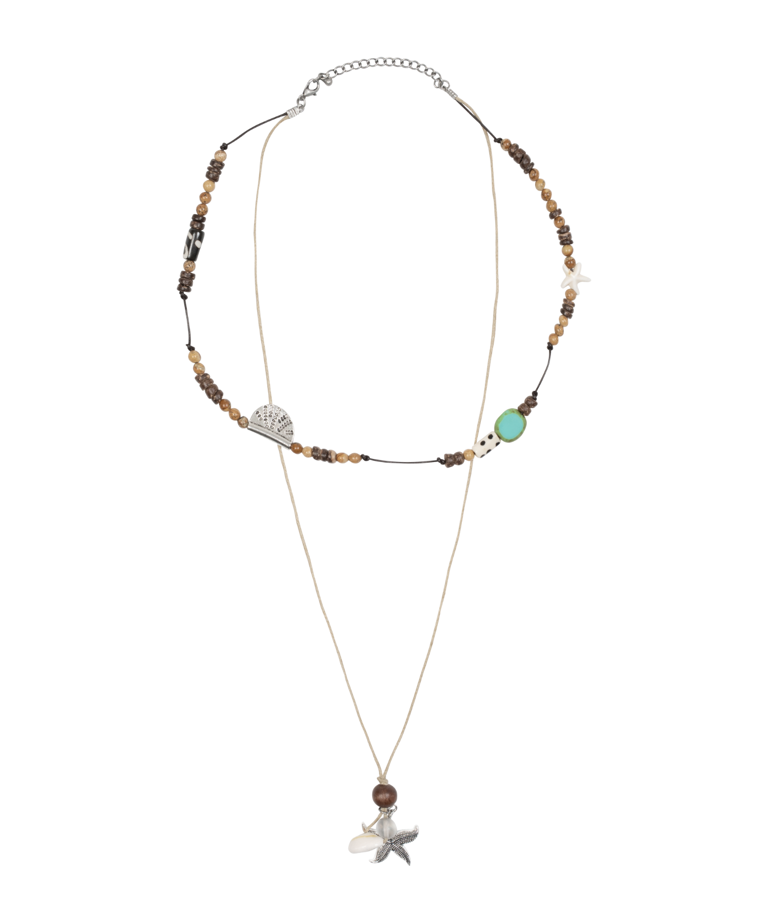 ★2025SS新作★THE COLDEST MOMENT★TCM shell layered necklace MUSINSA | THE COLDEST MOMENT TCM shell layered necklace (brown)