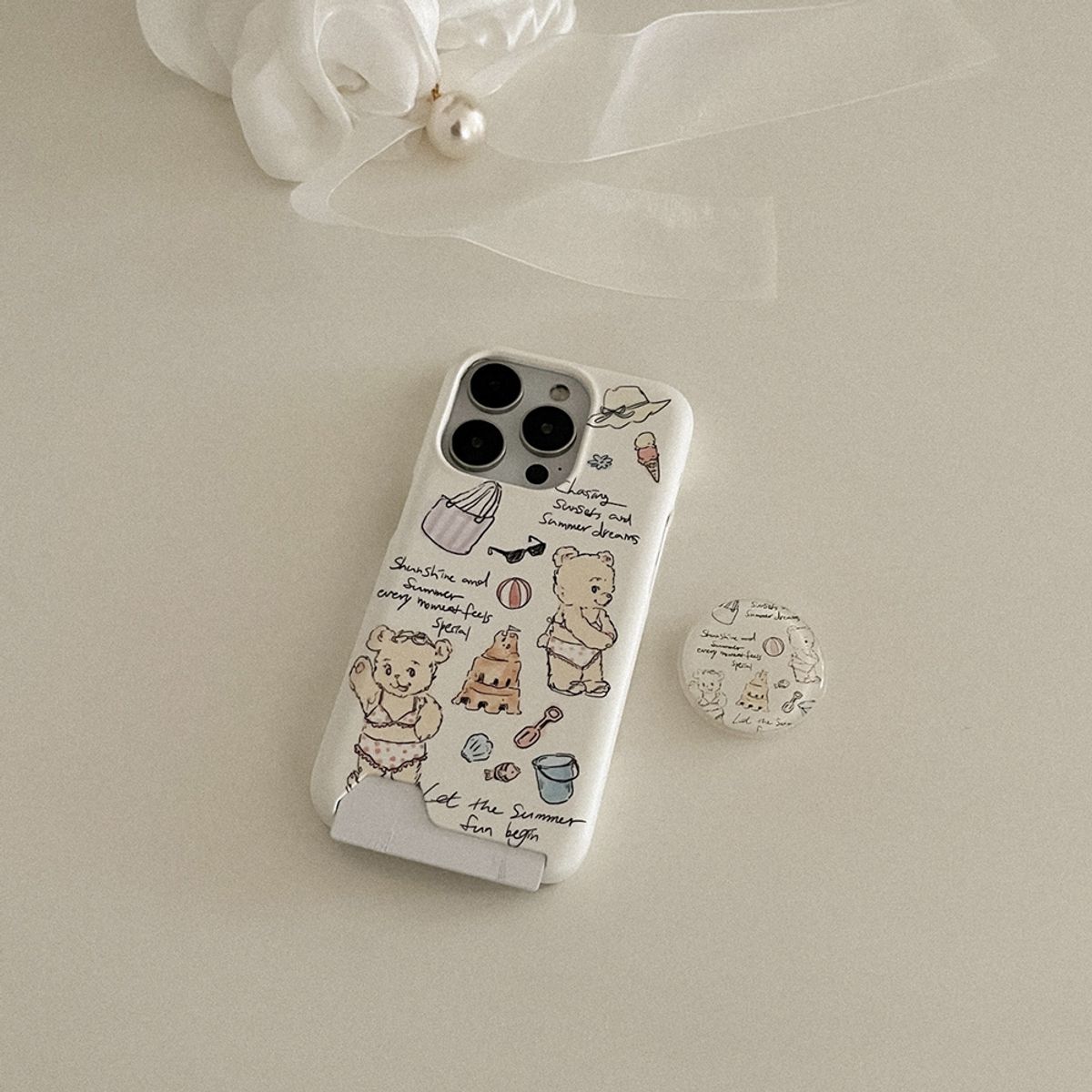 메이드모먼(MADEMOMENT) summer bear 디자인 [카드수납 폰케이스]