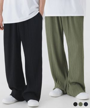 [2 PACK] 컴포터블 와이드 플리츠 팬츠 (3color)