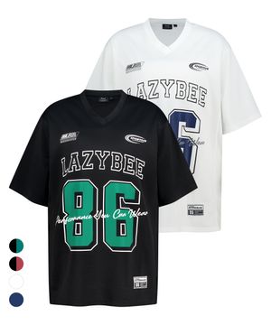 [2PACK] 믹스드 매쉬 럭비 져지 상의 반팔 오버핏 운동복 숏 슬리브 티셔츠 W (4컬러)