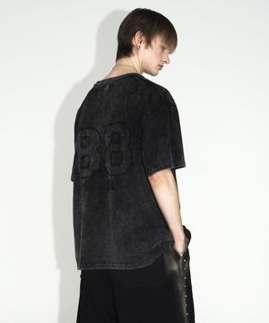 1988 아플리케 오버핏 반팔 티셔츠_차콜