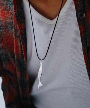 WSM006 Silver Fish Pendant Necklace