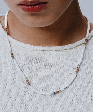 WSM008 Shell beads Rainbow beads Necklace