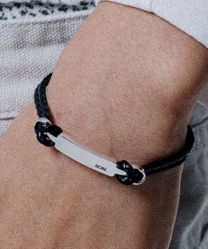 WSM016 Layered Leather Pendant Bracelet