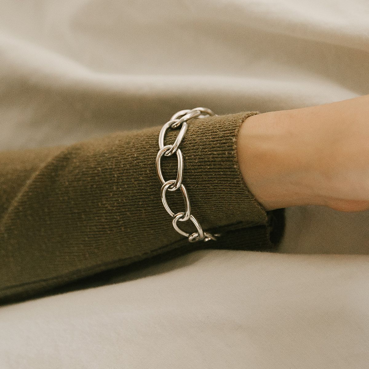 레트로핑거(RETROFINGER) silver925 Big Chain Bangle #SB139