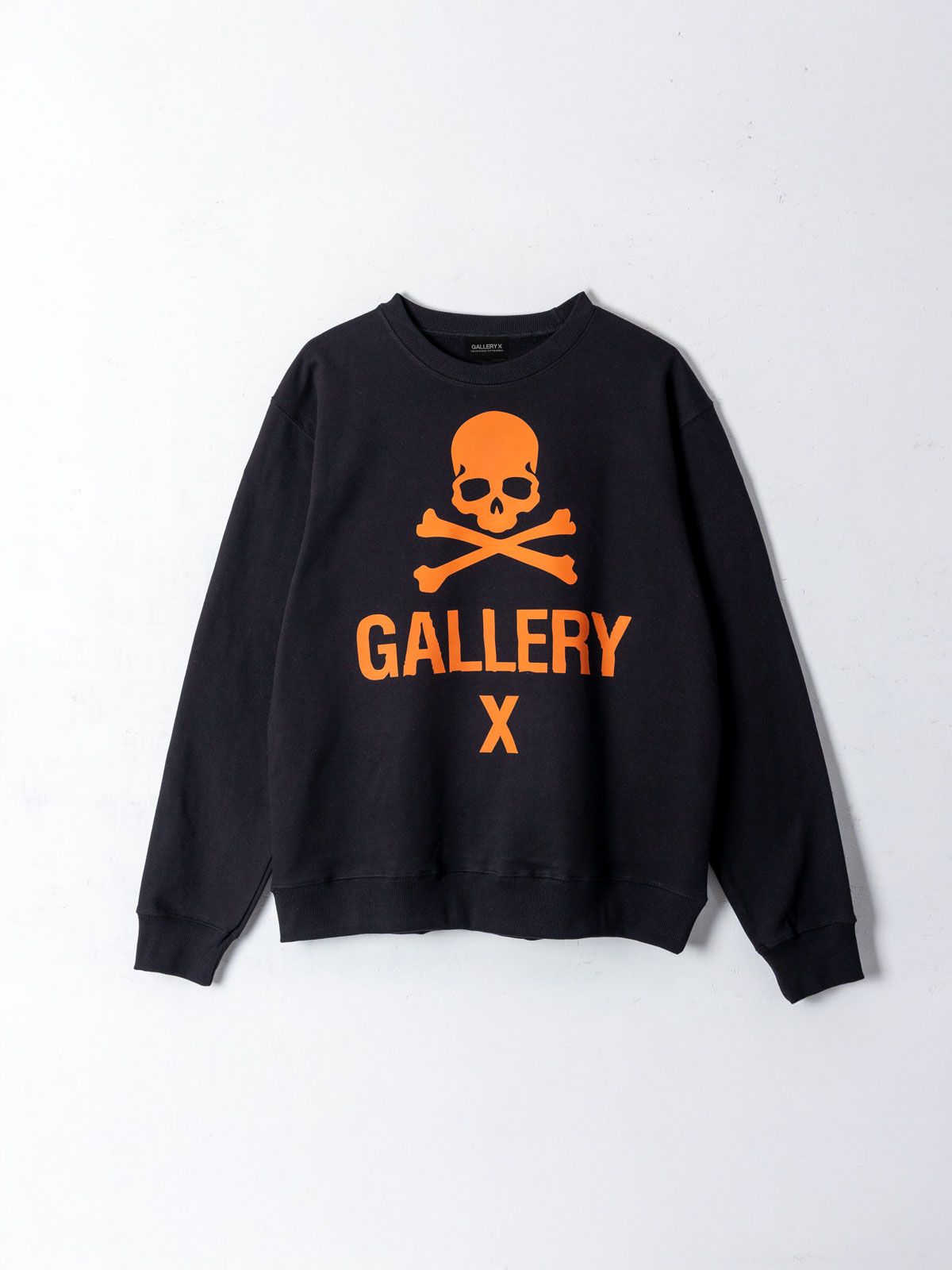 갤러리 엑스(GALLERY X) Orange Skull-X Sweat Shirt Black (Terry)