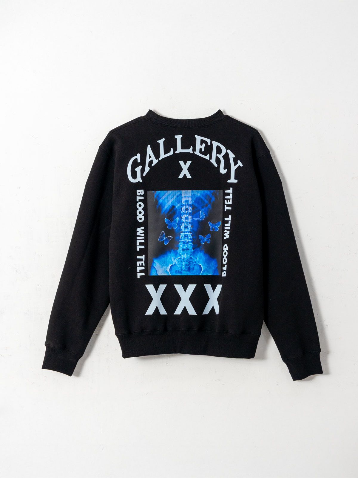 갤러리 엑스(GALLERY X) Butterfly X-ray Sweat Shirt Black (Fleece)