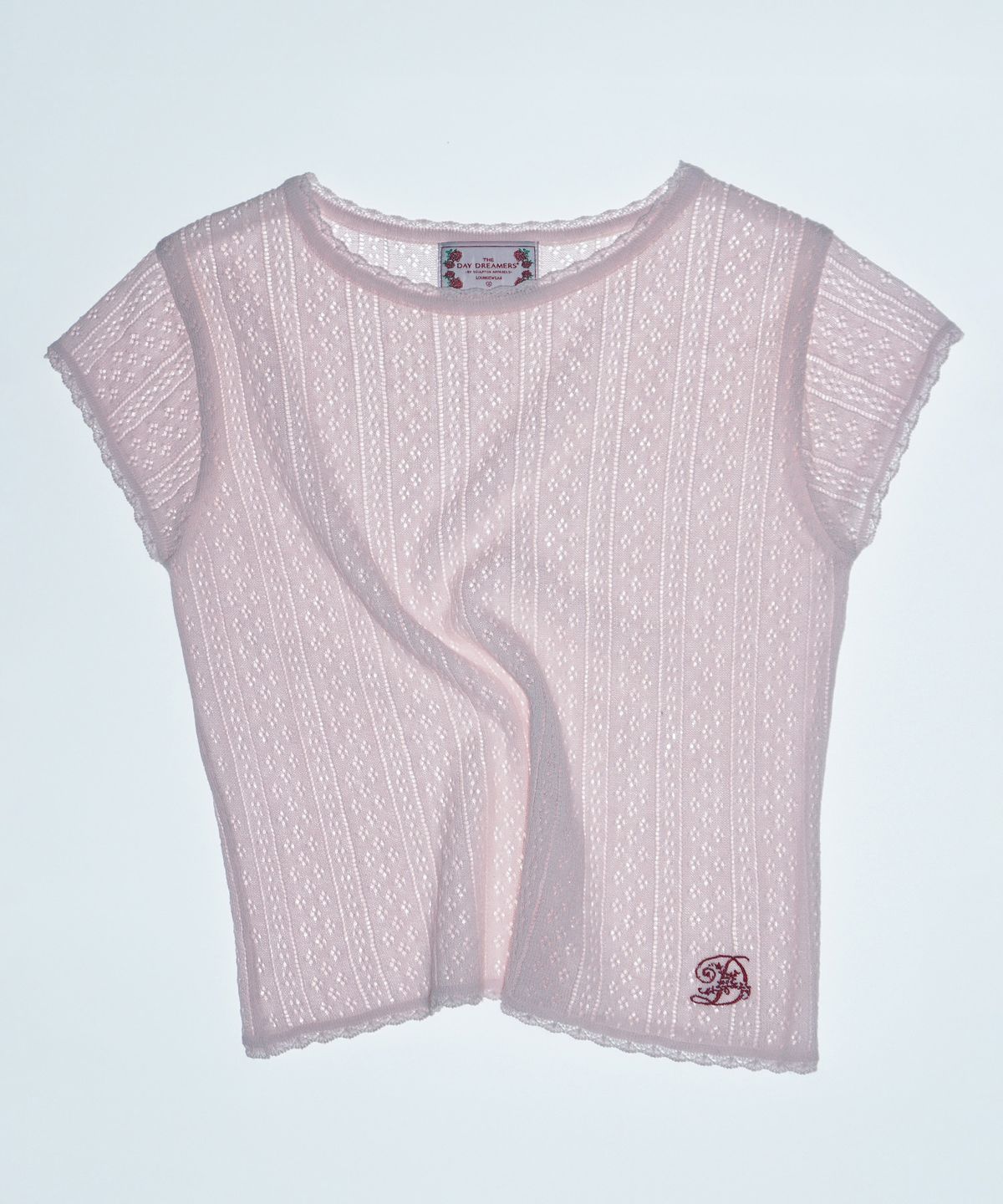 스컬프터(SCULPTOR) Eyelet Knit Tee Baby Pink