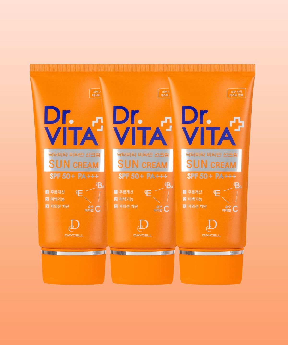 닥터비타(DRVITA) 미백 주름개선 자외선 차단 3중 기능성 비타민 선크림 (SPF50+ / PA+++) x 3개