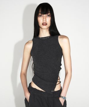 레이스업 탱크 탑_차콜