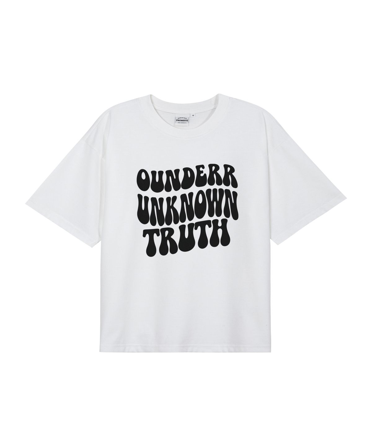 오언더알(OUNDERR) 언노운 오버핏 반팔 티셔츠 (화이트)