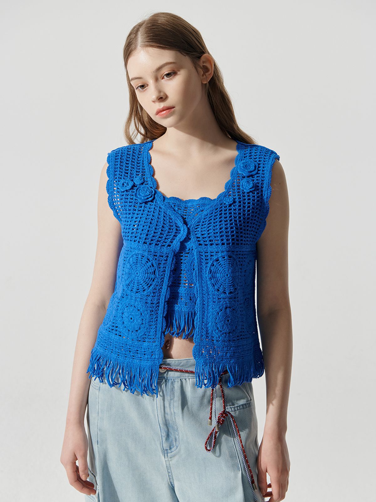 메르시앤에스(MERCIANNES) Honeycomb Patterned Knit Vest_MB5VKN4