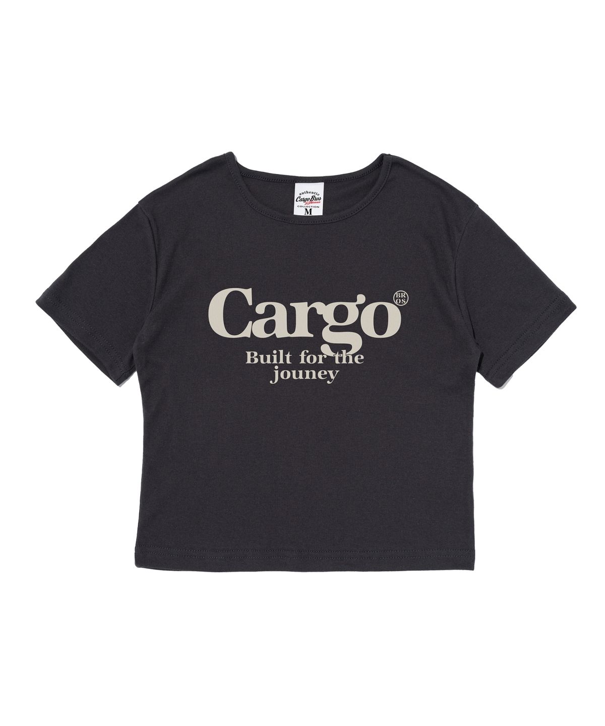 카고브로스 포 우먼(CARGOBROS FOR WOMAN) 카고 스트릿 로고 숏 반팔 티셔츠 (차콜)