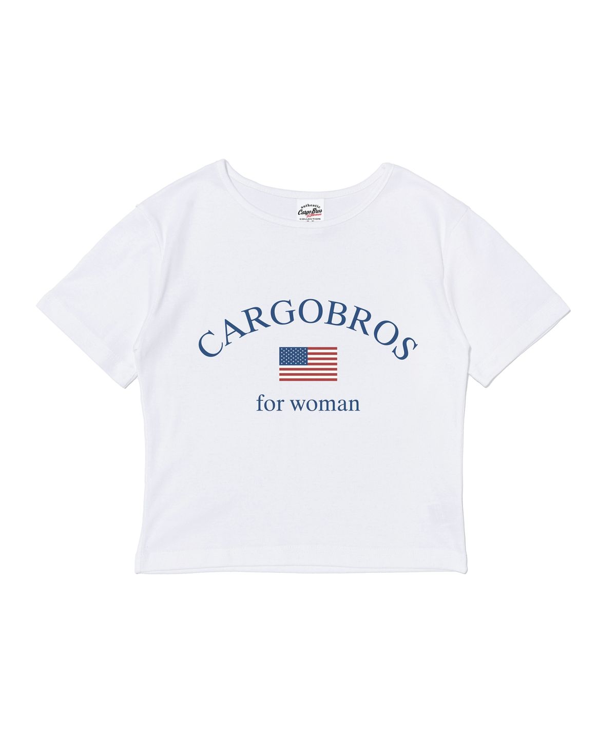 카고브로스 포 우먼(CARGOBROS FOR WOMAN) USA 로고 클래식 숏 반팔 티셔츠 (화이트)