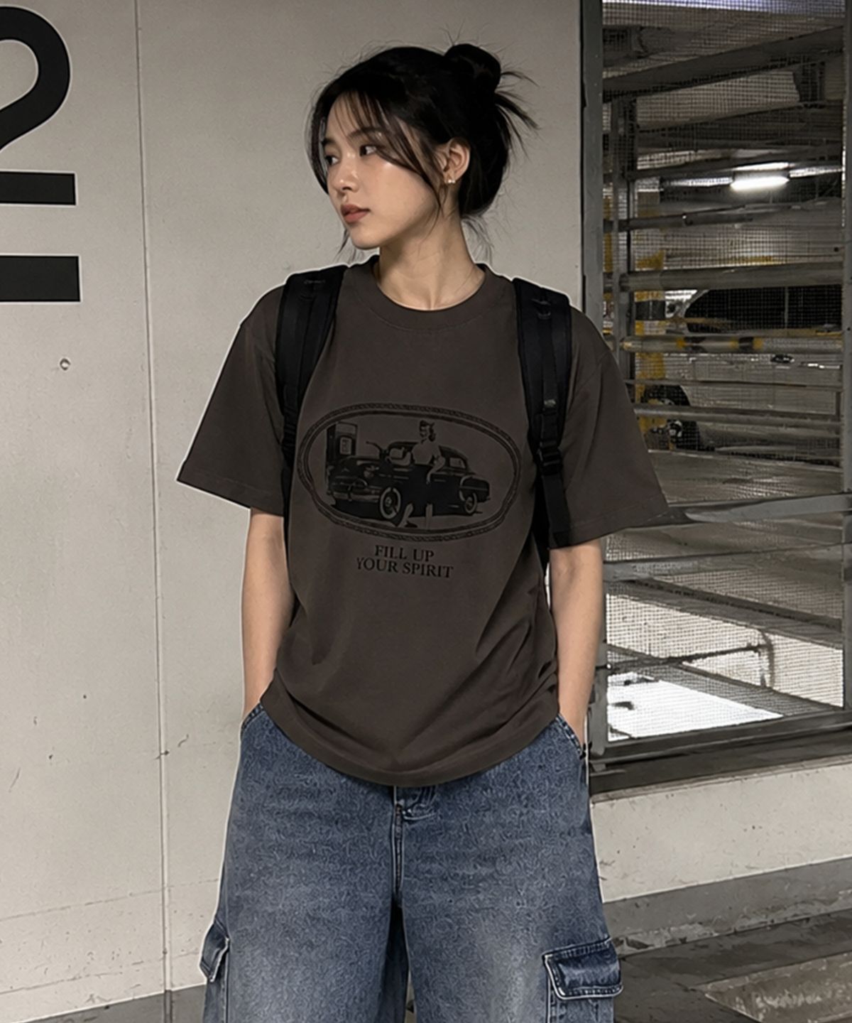 카고브로스 포 우먼(CARGOBROS FOR WOMAN) 아메리칸 빈티지 레이디 반팔 티셔츠 (카키)