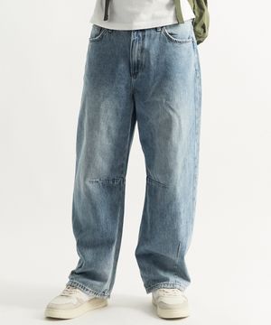 다트 테이퍼드 핏 릴렉스 데님팬츠(라이트블루)