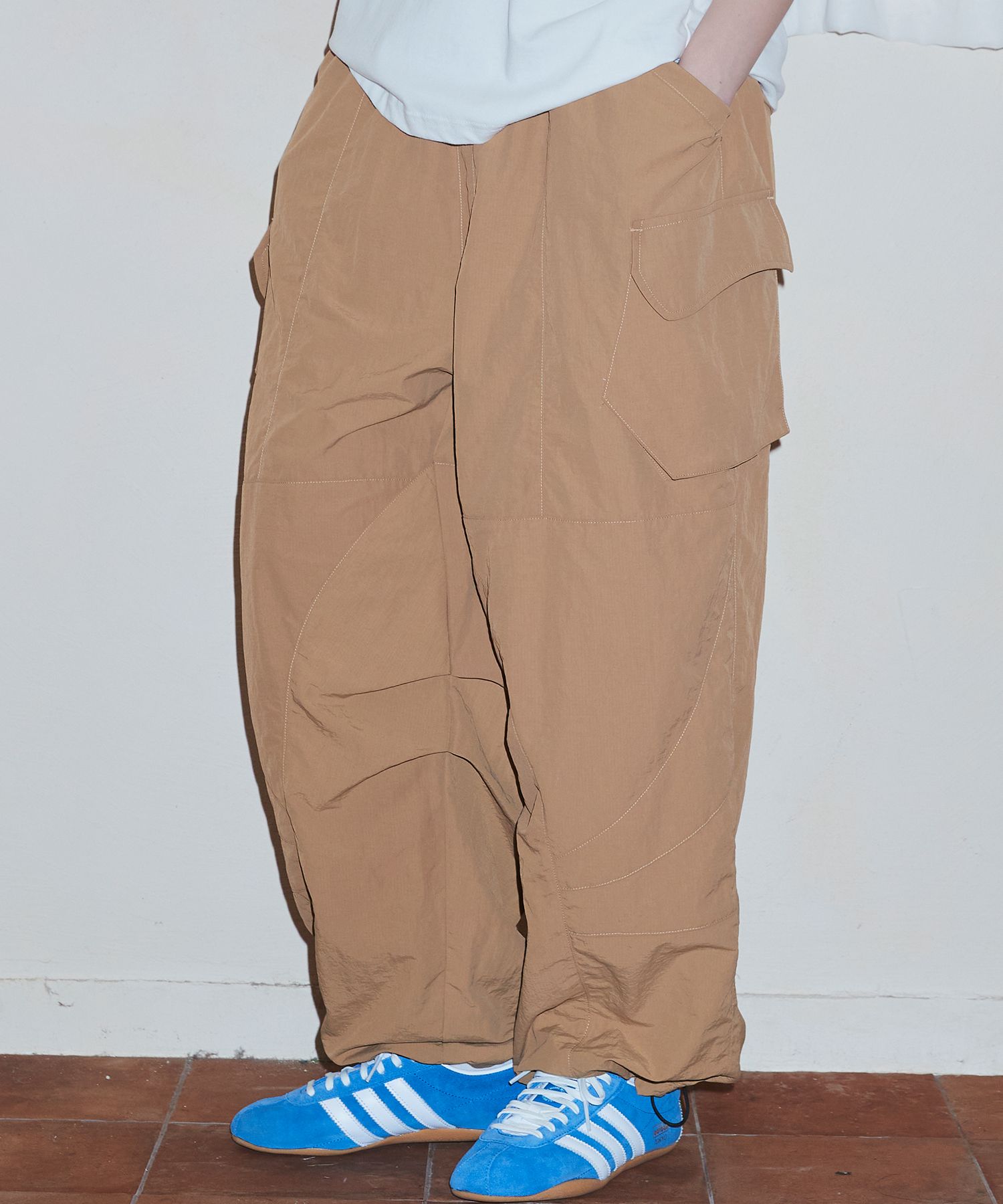 MUSINSA | CPGN STUDIO ASSASSIN WIDE NYLON CARGO PANTS BEIGE
