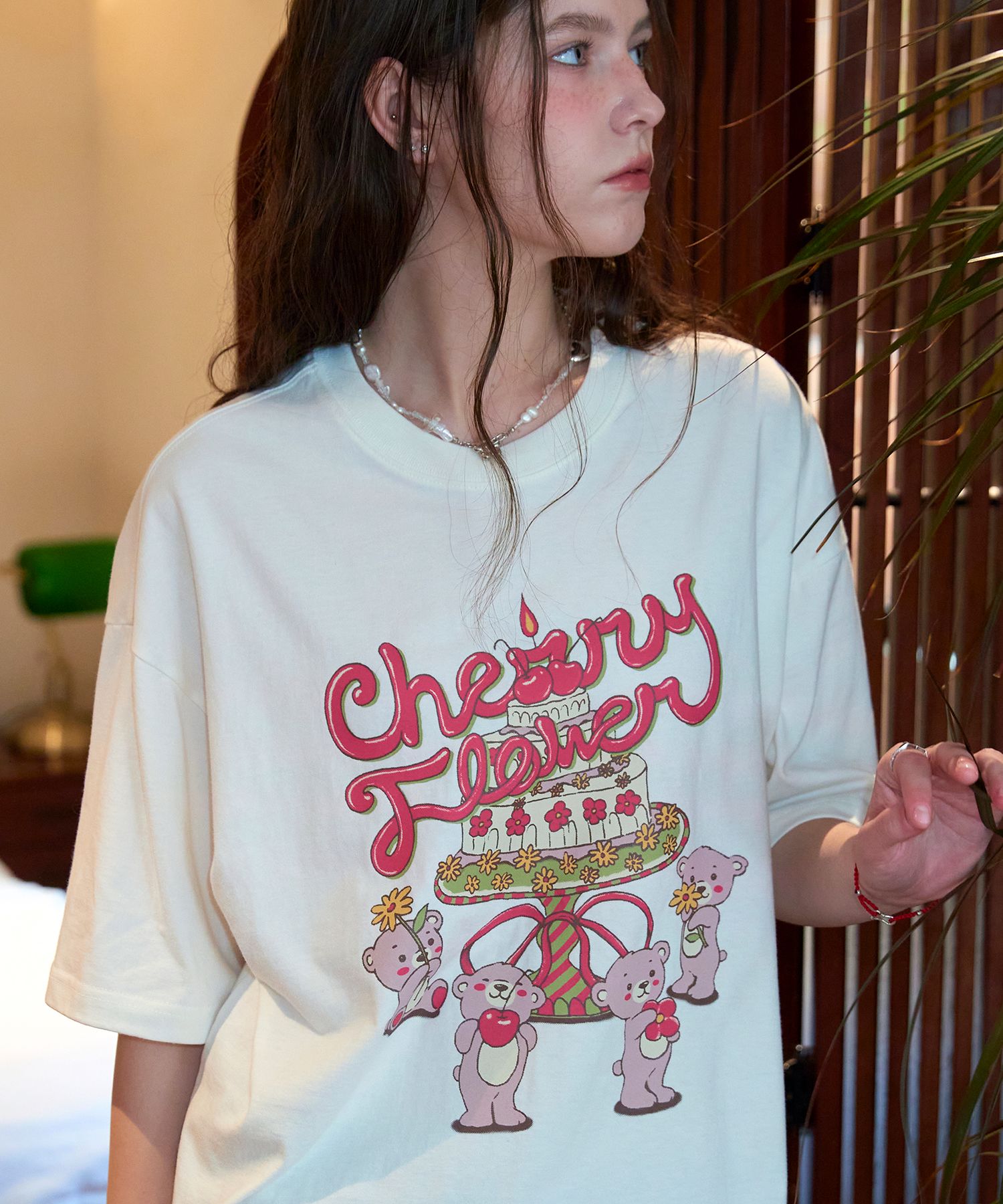 [CPGN STUDIO]★25SS★TEDDY'S CAKE SHORT SLEEVE T-SHIRT MUSINSA | CPGN STUDIO Teddy's Cake Half Sleeve T-Shirt Cream