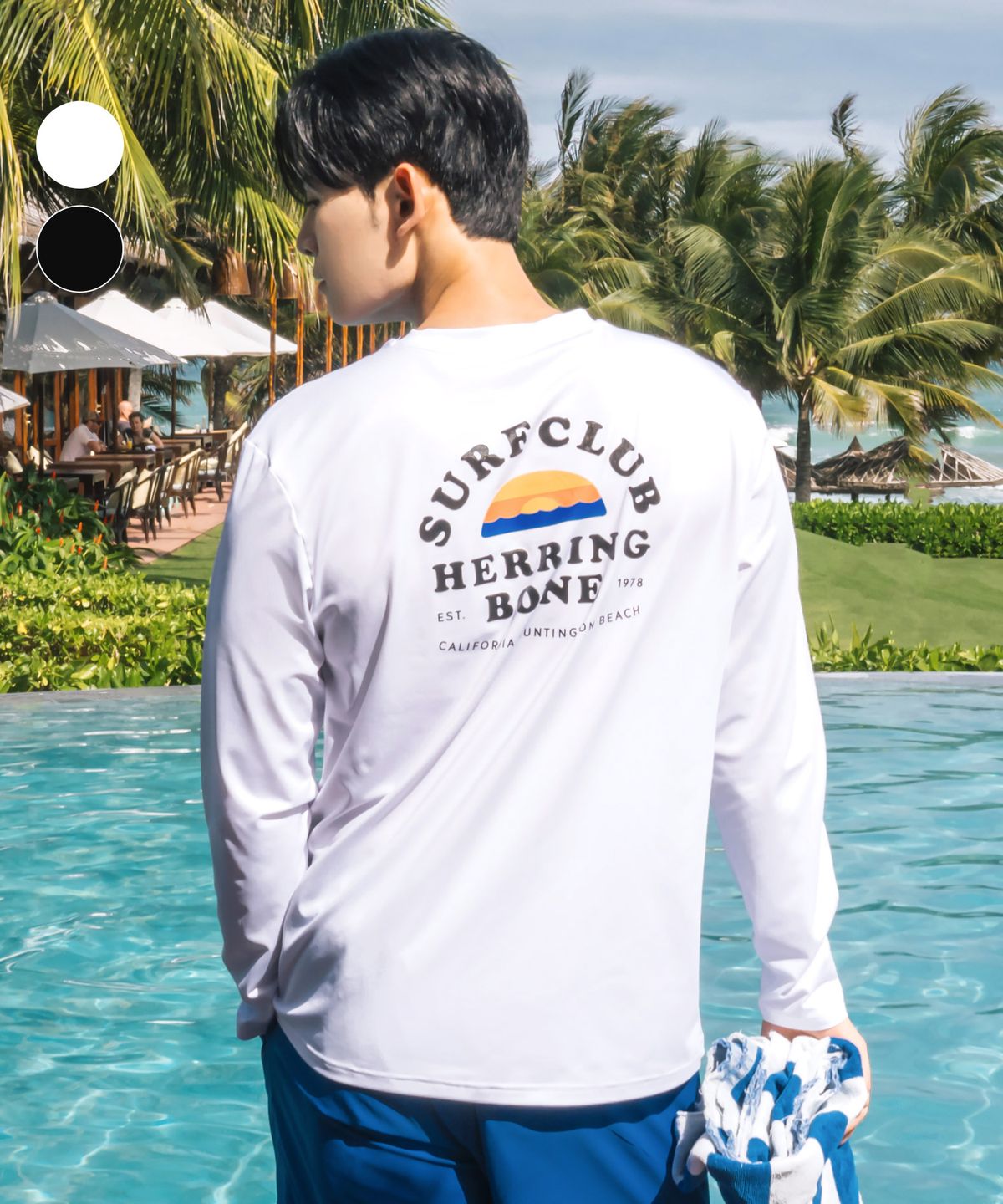 헤링본(HERRINGBONE) 남자 세미 루즈핏 롱슬리브 래쉬가드 상의 (2color) / RI375M