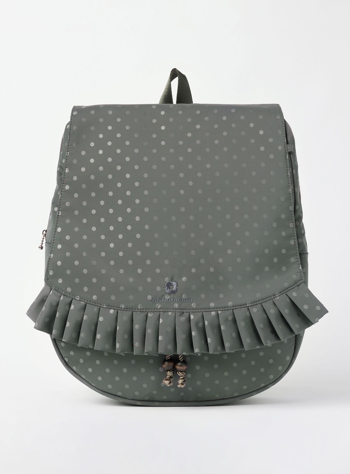 수뭄보눔(SUMUMBONUM) Dot pleats backpack large [Warm gray]