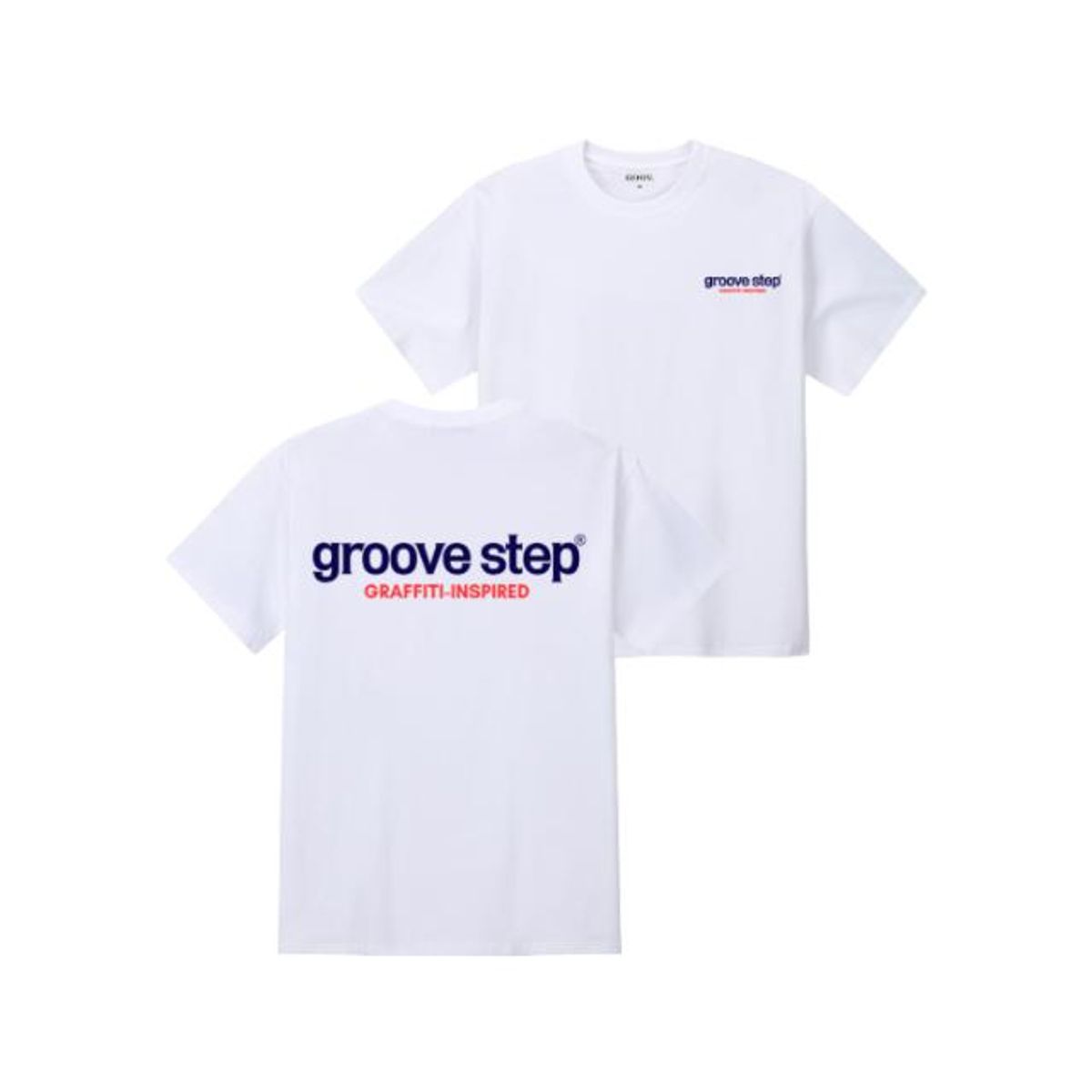 그루브스텝(GROOVESTEP) 르방 백로고 오버핏 라운드 반팔 티셔츠 S0242