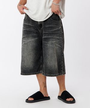 TX406 버뮤다 데님 쇼츠 (흑청)