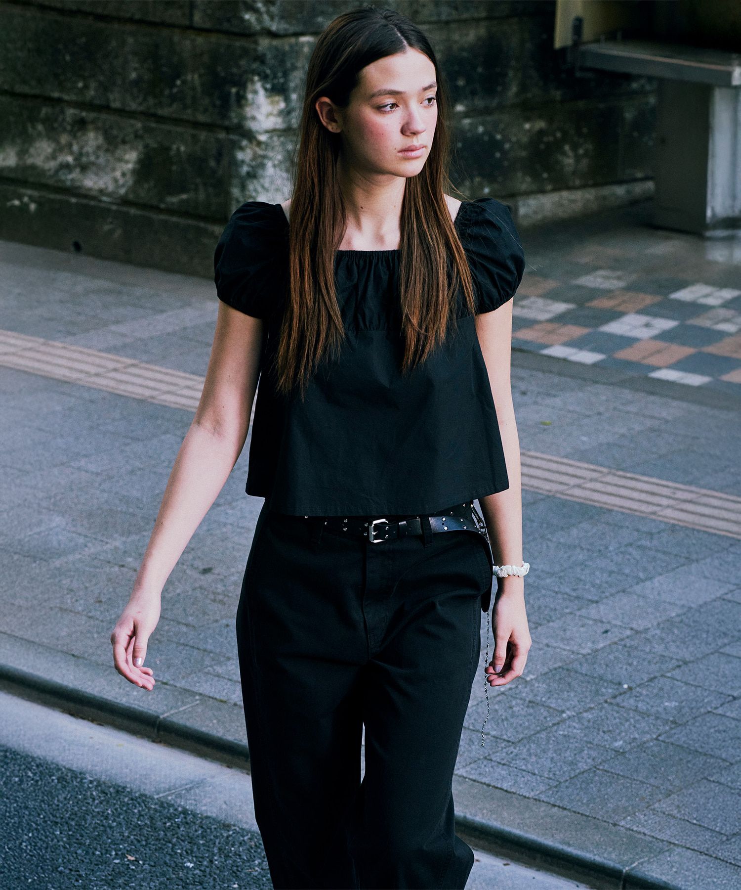 Tシャツ・カットソー [LOW CLASSIC] SHIRRING COTTON TOP_BLACK MUSINSA公式 | LOW CLASSIC SHIRRING COTTON TOP_BLACK_LC252BL01BK